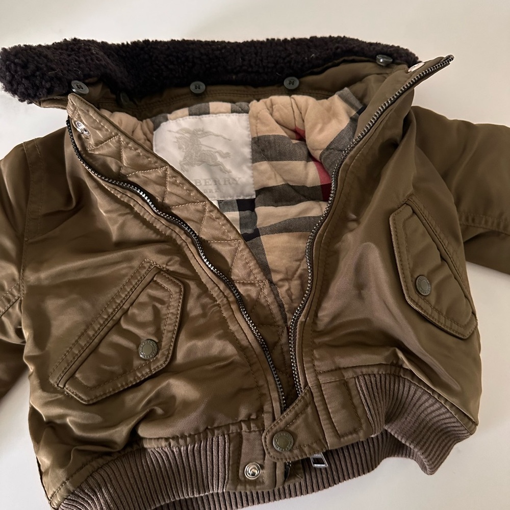 Burberry Olive Green Puffer Jacket 12 month